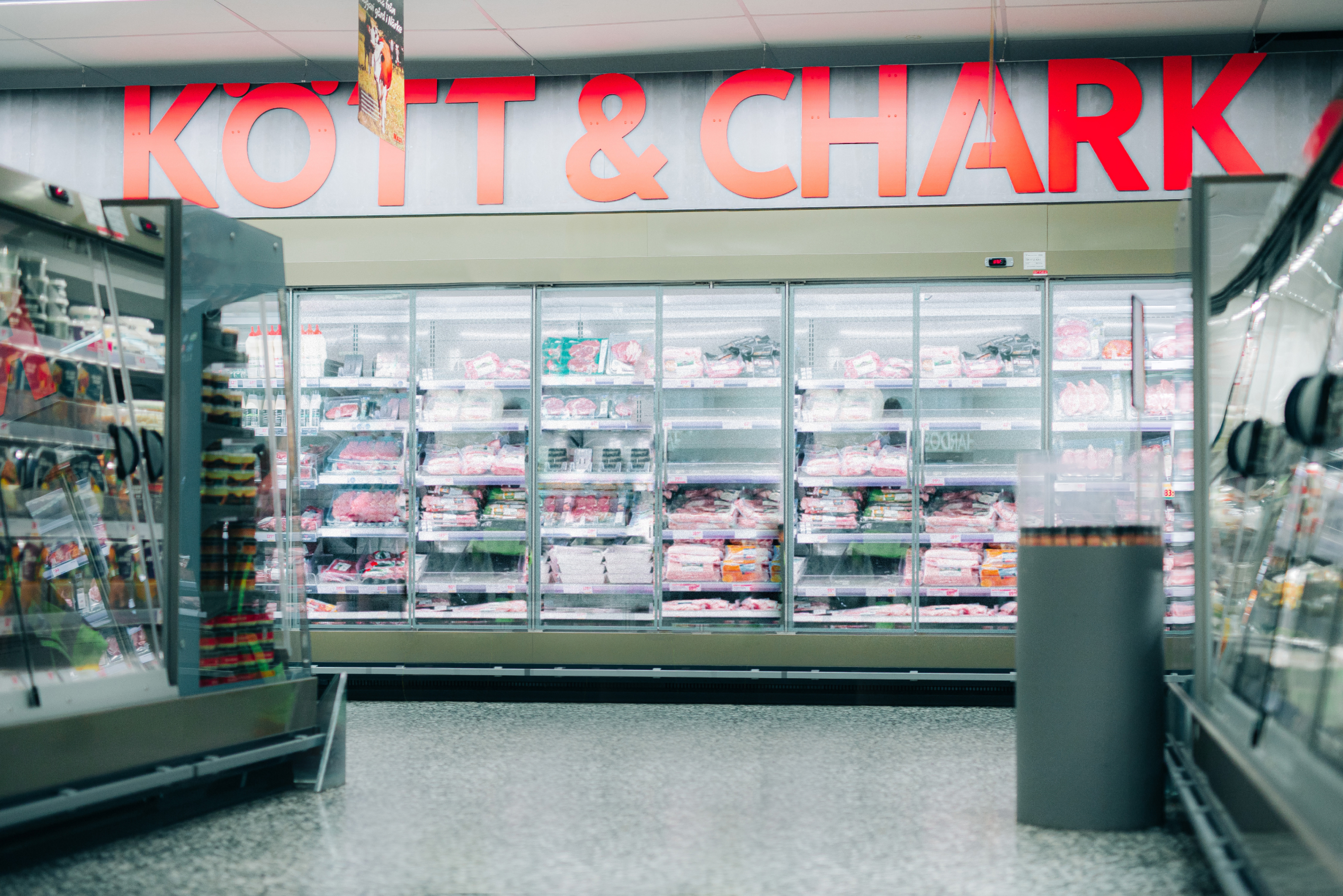 Kyldiskar i matbutik